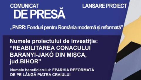 Comunicat de presă - Lansare proiect - PNRR 45 (Apel1)