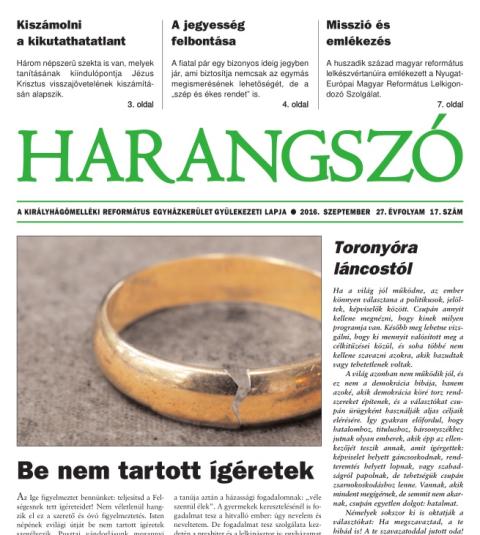 A Harangszó szeptemberi első számából